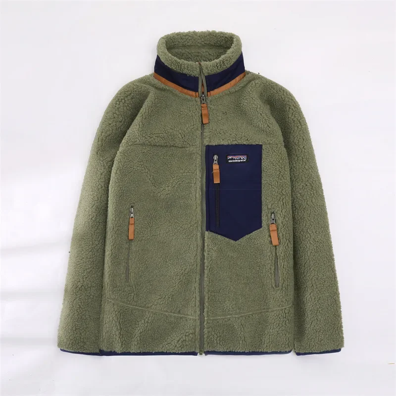 Prowow Winter Men's Outdoor Motorcycle Sweater Cashmere Jacket Men's Windproof Coldproof Warm and Comfortable