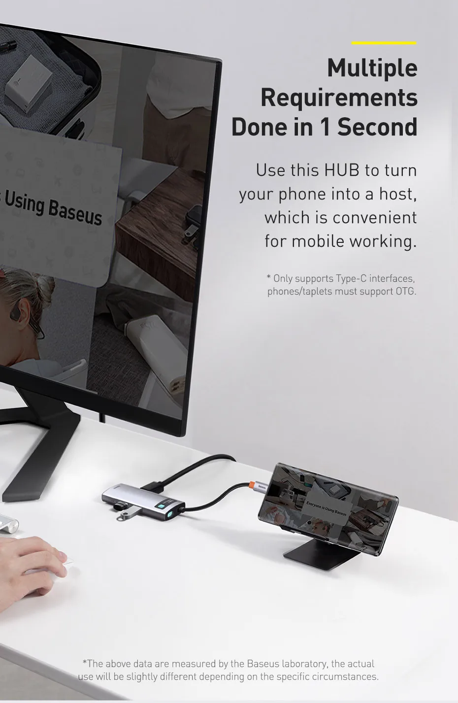 divisor Compatível com HDMI, PD 100W, Dock