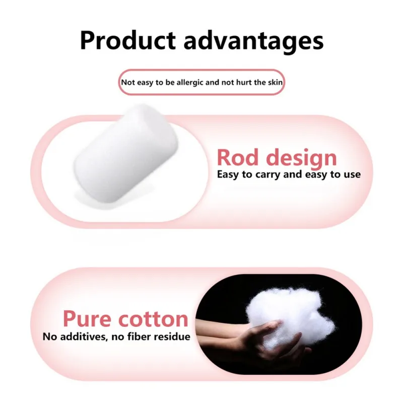 Baby Nose Clean Nose Blood Stop Bobbin Child Nosebleeds Runny Spray Degreasing Cotton Roll Children Care Accessories 50PCS