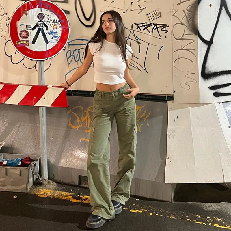 

Женские брюки в стиле ретро, винтажные штаны из денима с низкой талией, Y2K, в стиле 1920-х годов, уличная одежда, харадзюке, осень 2022