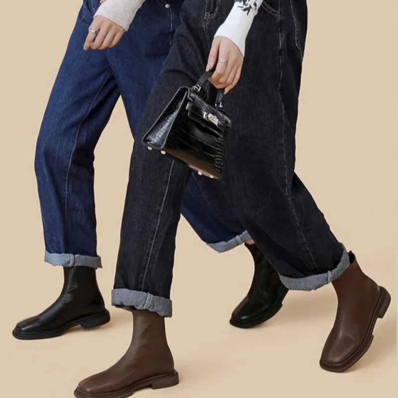 2022 New Autumn and Winter Women Ankle Boots Stretch Skinny Boots Woman Fashion Chelsea Boots High Quality Ladies Shoes Modern