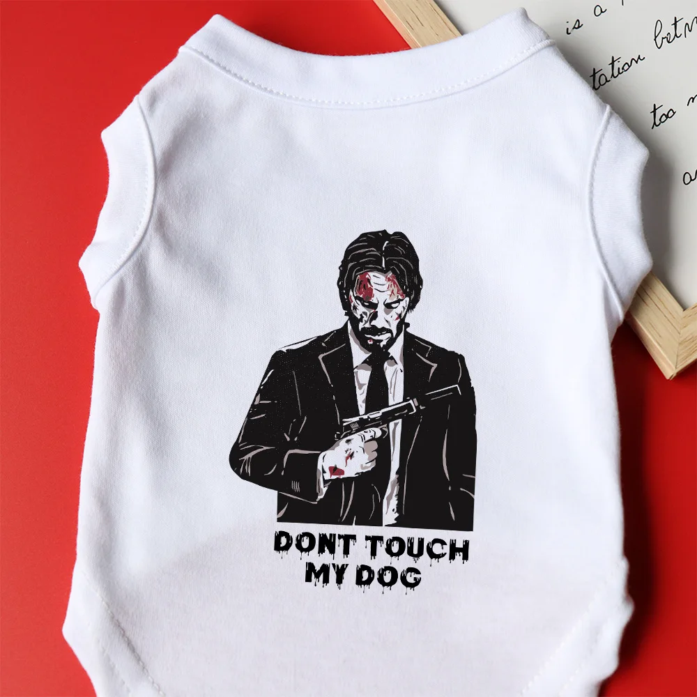 T-shirt pour chiens personnalisé John Wick "Dont Touch My Dog" - 2025 - Vêtement et accessoires pour chiens - Doglovedesign