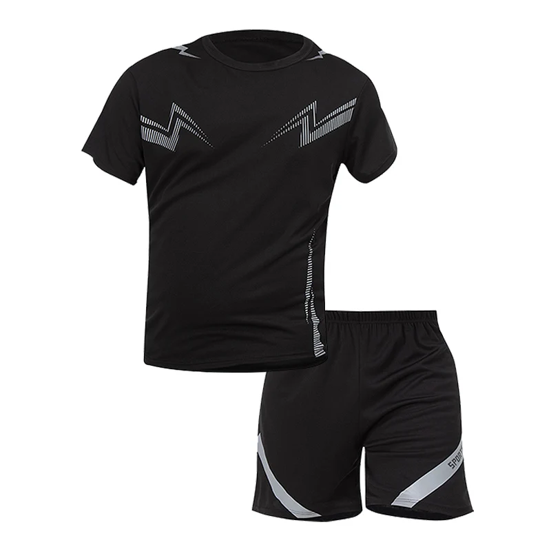 2 قطع الرجال السود البرق التجفيف السريع فضفاض بدلة...