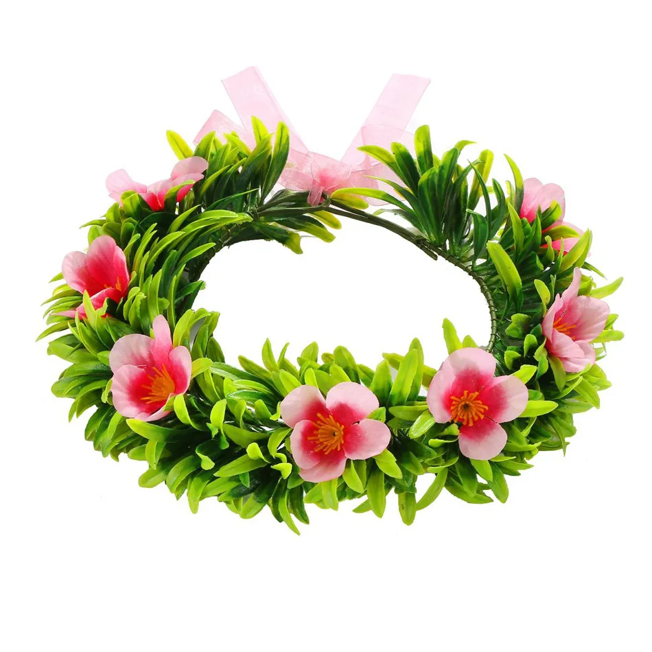 Garland Green Wreath Women Girl Hair Accessories Floral Hoop Headwear Moana Party Supplies Flower Crown St. Patrick's Day hair accessories