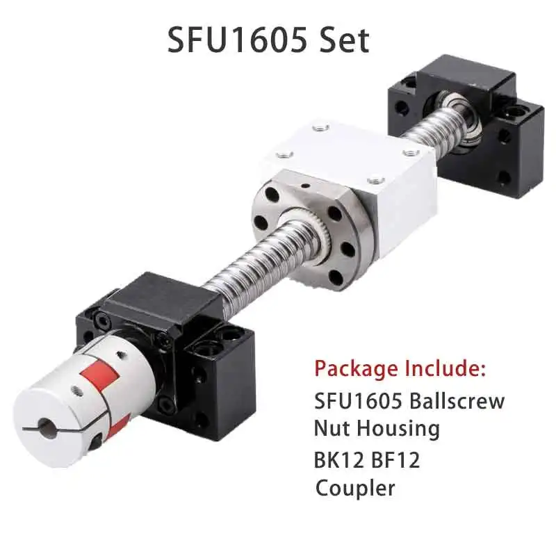 Ballscrew Sfu1605 Conjunto Final Personalizado Usinado Cnc Máquina Peças de Rolamento Porca Habitação bk bf Modo Uso para Impressora 3d Bola Parafuso c5