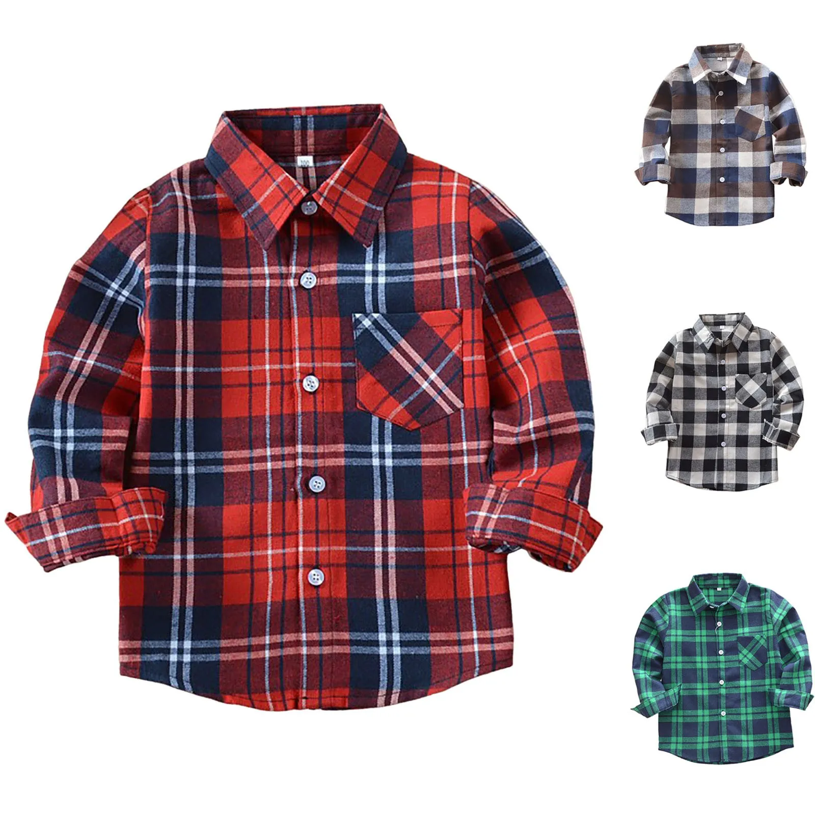 Linking Children's Jacket Girls Boys Long Sleeve Shirt Kids Buffalo Plaid Button Down Shirt Casual Cute Baby Girl Olive Coat boys long sleeve shirts,girls long sleeve shirts