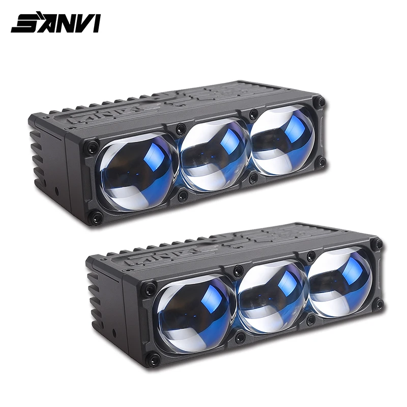 ไฟสปอตไลท์ LED Sanvi S300 สองสี 3000K 5000K 12V 24V สำหรับติดตั้งบนกระจังหน้ารถยนต์ รถจักรยานยนต์ รถออฟโรด 4x4 SUV ATV 1