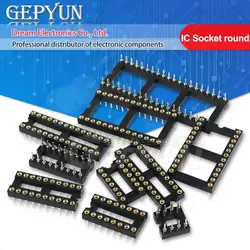 Premium IC Socket Set - 10PCS Round Hole Dual In-Line Package (DIP) Pin Connectors (DIP24-narrow)