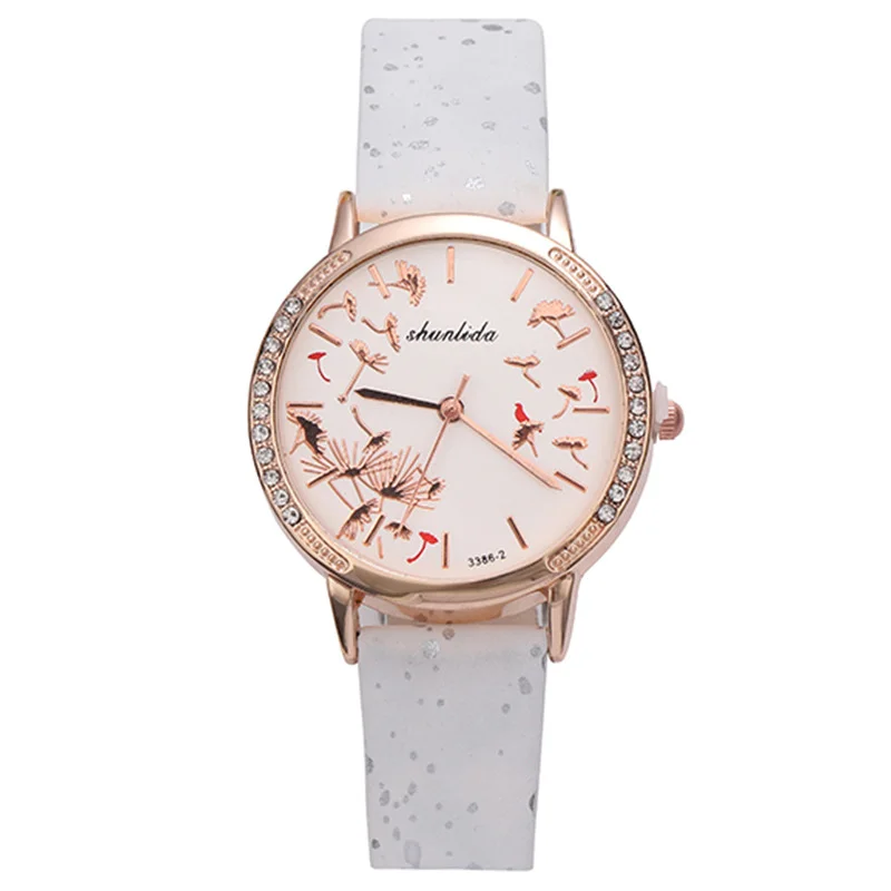 

New Fashion Women Watch Leather Strap Fashion Quartz Watch Leisure Fashion Diamond Dial Wristwatch Reloj Mujer Elegante Wholesle