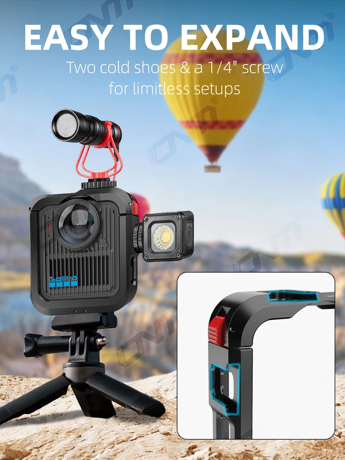 Käfig aus Aluminiumlegierung für GoPro Max 2 – Anti-Drop-Metallschutzrahmen, Ganzkörperschutz-Set für 360-Grad-Panorama-Kamera – Detail 3