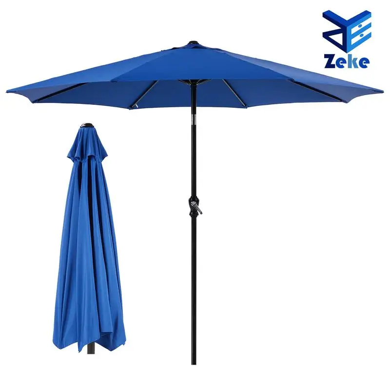 

Outdoor Patio Umbrutton Tilt and Crank, Market Umbrella 8 Sturdy Ribs UV Protection Waterproof for Garden, Backyard