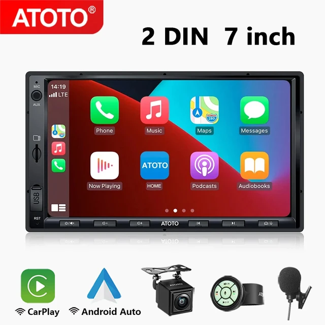 Pantalla Universal 1 DIN Radio Android Auto Carplay 7 Pulgadas