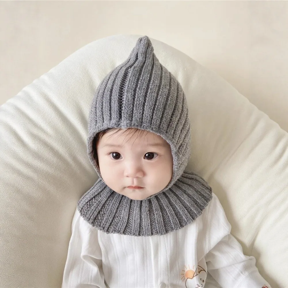New Warm Baby Hat Scarf Set Coldproof Polar Fleece Balaclavas Integrated Windproof Beanie Caps Gift