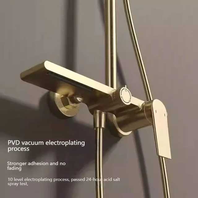 Golden ชุดฝักบัวห้องน้ํา MULTI FUNCTION Spout Mixer พร้อมฝักบัวมือโรงแรมอพาร์ทเมนท์อ่างอาบน้ํา Booster ฝักบัวระบบชุด 5