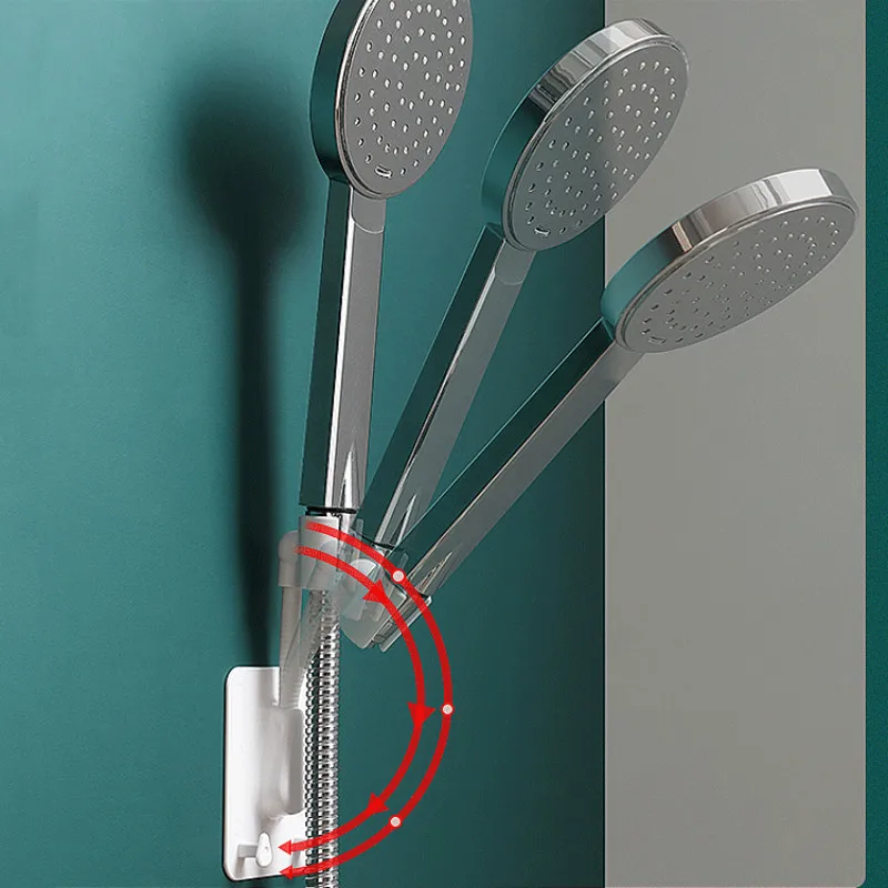 Shower head holder Shower head bracket with hook adjustable self-adhesive hole-free wall-mounted for bathroom accessories
