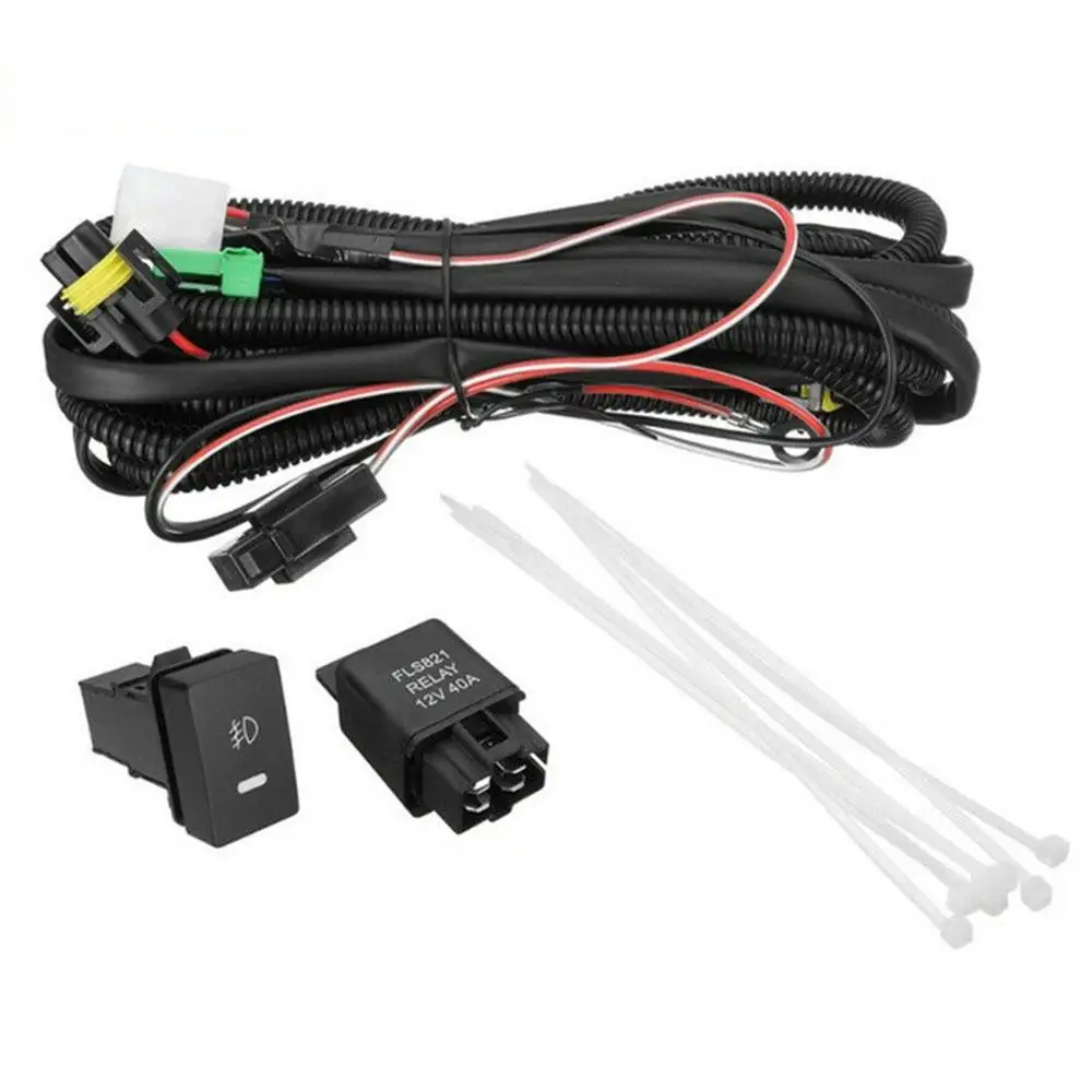 H11 881 H9 Fog Light Lamp Wiring Harness Socket Wire Connector With 40A Relay & ON/OFF Switch Kits Fit LED Work Lamp Tor Toyota