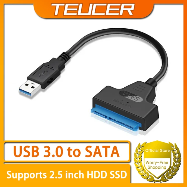 Adaptador de disco duro USB 3,0 a SATA de 2,5 pulgadas SSD HDD para ordenador portátil de escritorio adaptador de expansión de disco duro Sata a USB