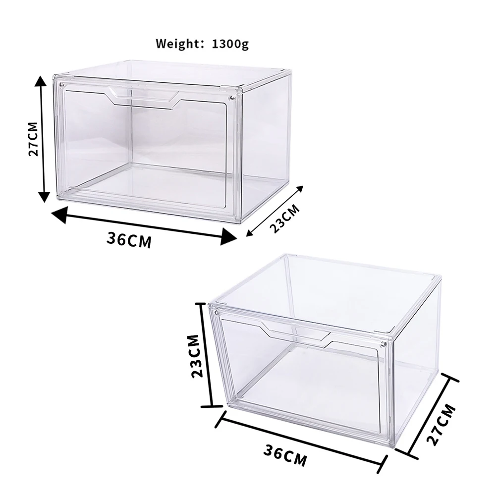 Acrylic Transparent Shoe Box Clear Shoe Organizer with Lid Plastic Shoe Storage Box Stackable for Boots Sneakers Shoes 6