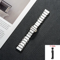 Premium 18mm Ceramic Watch Strap with Durable Metal Butterfly Buckle - Huawei 5 42mm (Black - Tool 1)