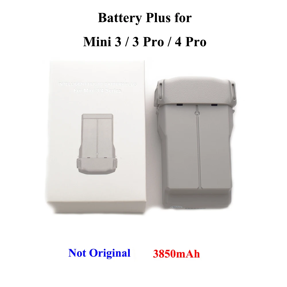 Vue de dessus de la batterie DJI Mini 3 3850mAh montrant les contacts dorés