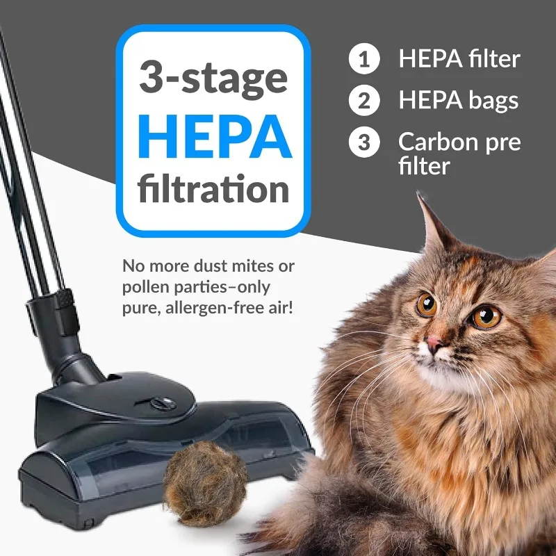 Prolux Tritan Bagged Canister Vacuum with HEPA Filtration and Complete Home Care Tool Kit 5