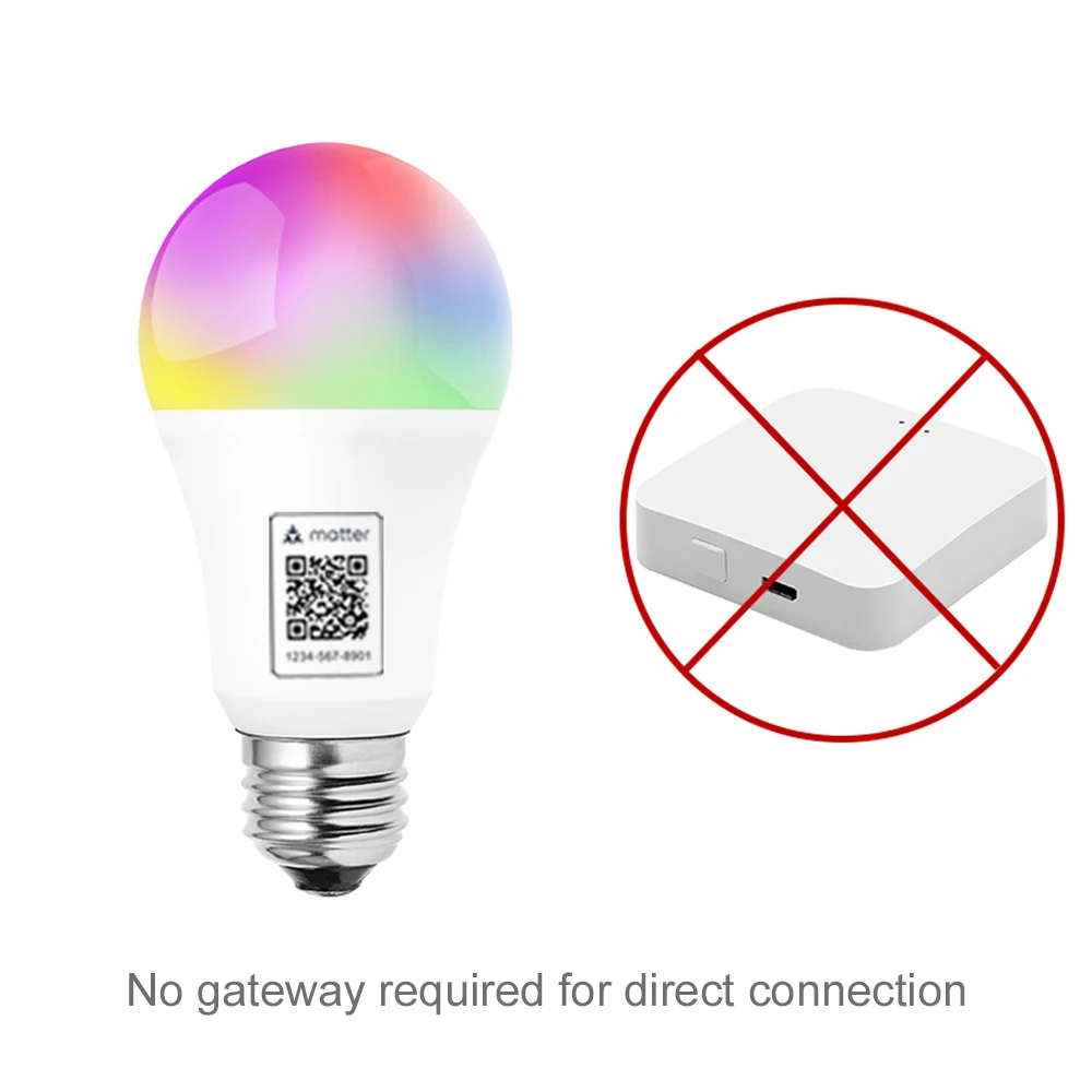 

Matter E27 Smart WiFi Light Bulb LED Lamp RGB Dimmable E27 Base Remote Control Support Alexa Home HomeKit Siri LED Bulbs
