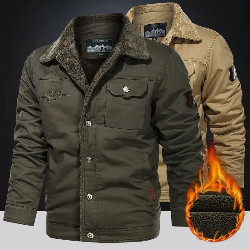 Winter Men Cotton Jacket Fleece Coat Bomber Jacket Thick Warm Military Windbreaker Brand Men's Clothing Parkas Pocket Outerwear