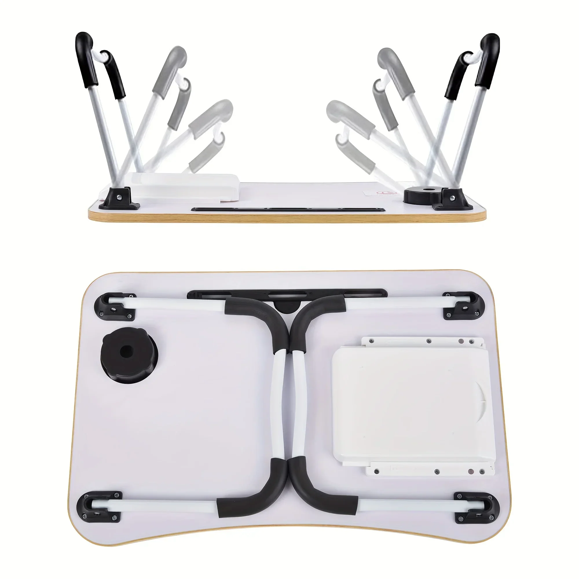 Laptop Bed Table Foldable Lap Table with Cup Holder Drawer Tablet Stand Laptop Bed Tray Portable Lap Foldable Legs
