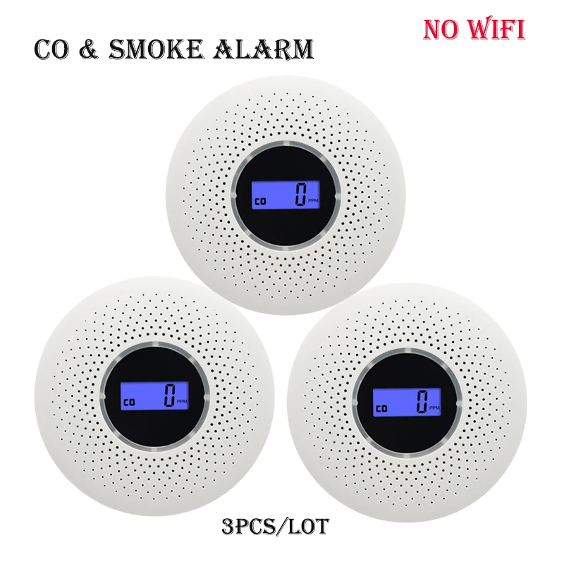 Combination Smoke and Carbon Monoxide Detector Photoelectric Sensor 85dB Fire Device CO Alarm Tuay Smart Life Message Push Alert panic alarm for home Alarms & Sensors