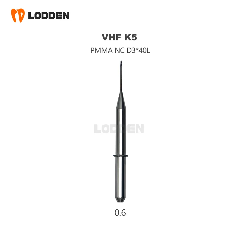 LODDEN VHF K5 Zahnbohrer Fräsen für Zirkonoxid PMMA Single Cut Dental Lab Schleifen Diamantbeschichtung D3 CAD CAM Fräsen Bohrer – Detail 9