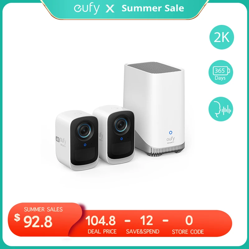 eufy security eufyCam 3C 1 Cam Kit Security Camera Outdoor Wireless 4K