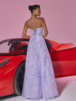 فساتين سهرة رسمية فاخرة بحمالات ترتر مثيرة بدون ظهر للنساء فساتين كوكتيل طويلة لحفلات الزفاف 2