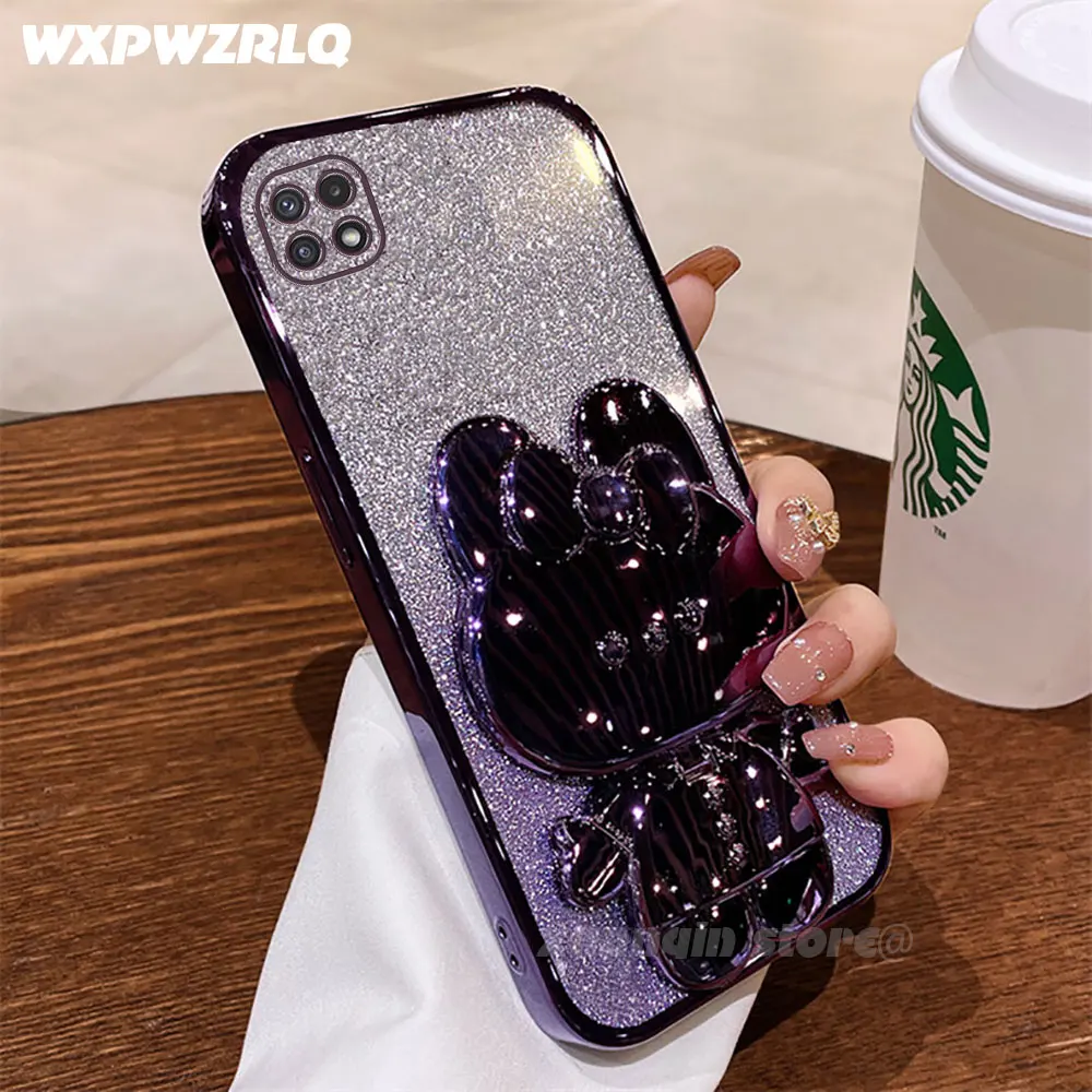 Elegant Rabbit Mirror Bracket Electroplated Phone Case