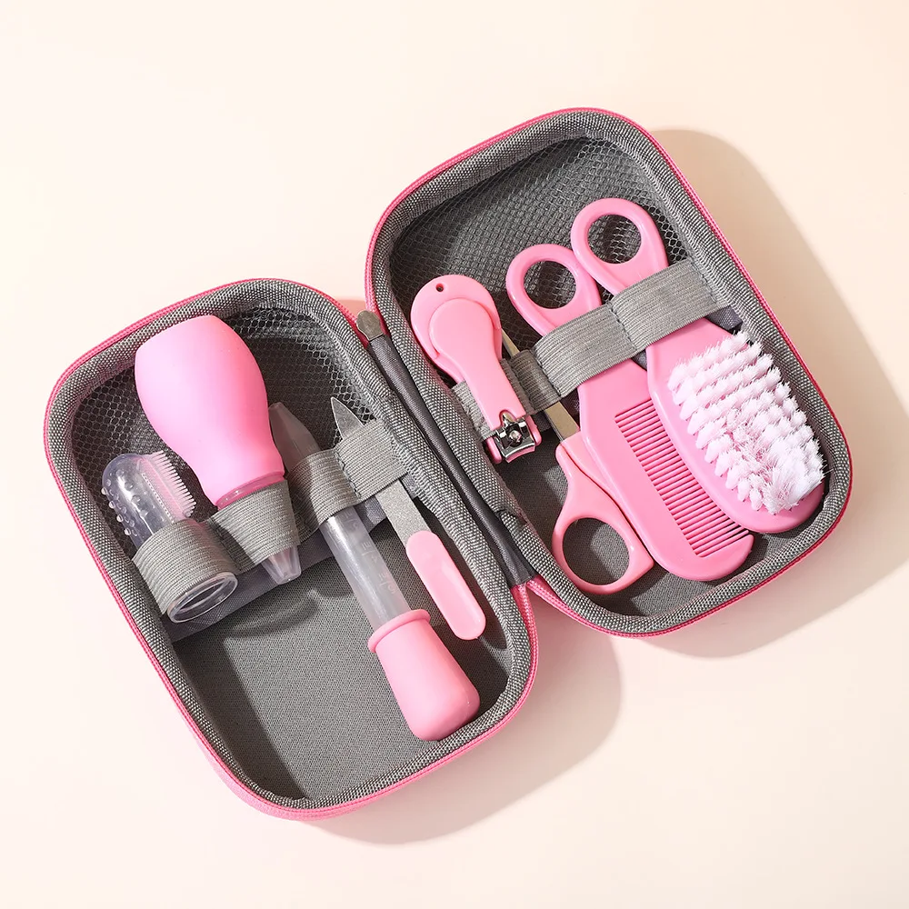 Newborn 8pcs/set Baby Health Care Nail Hair Thermometer Grooming Brush Kit Care Baby Essentials Newborn Material Safety