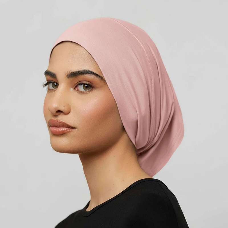 【Neu】Einfarbiger Turban im Ethno-Stil mit elastischem Band, Kopftuch für Frauen und Mädchen, modische Beanie-Mütze, Kopftuch, modische Haaraccessoires – Detail 10
