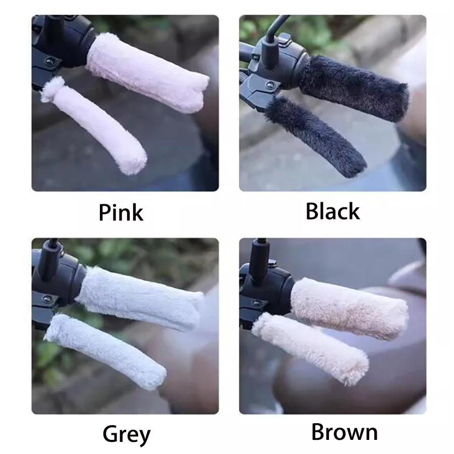 

E742 набор ручек для электрического автомобиля теплая ручка зимняя холодная имитация кролика плюшевая мотоциклетная трехколесная ручка