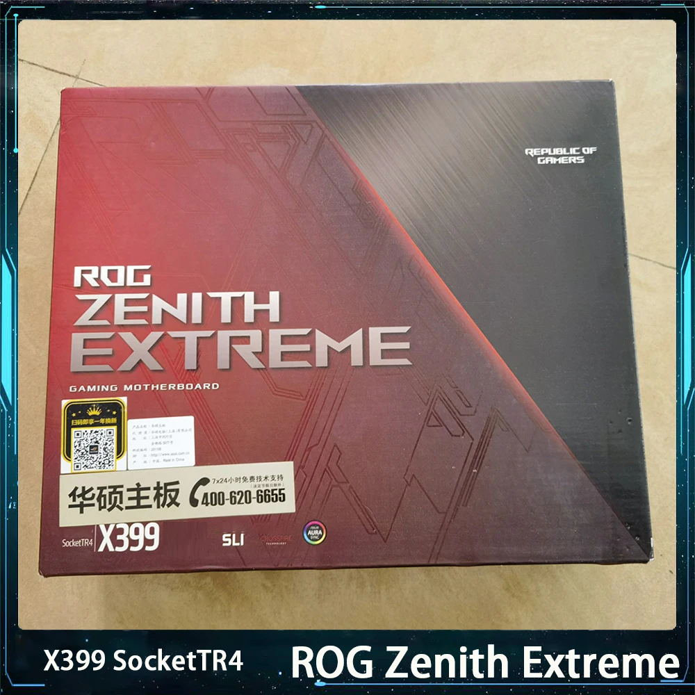 Con Box Rog Zenith Extreme Per Asus X399 Sockettr4 Ddr4 Usb3.1 M.2 U.2 Eatx Scheda Madre Da Gioco Funziona Perfettamente Veloce Nave