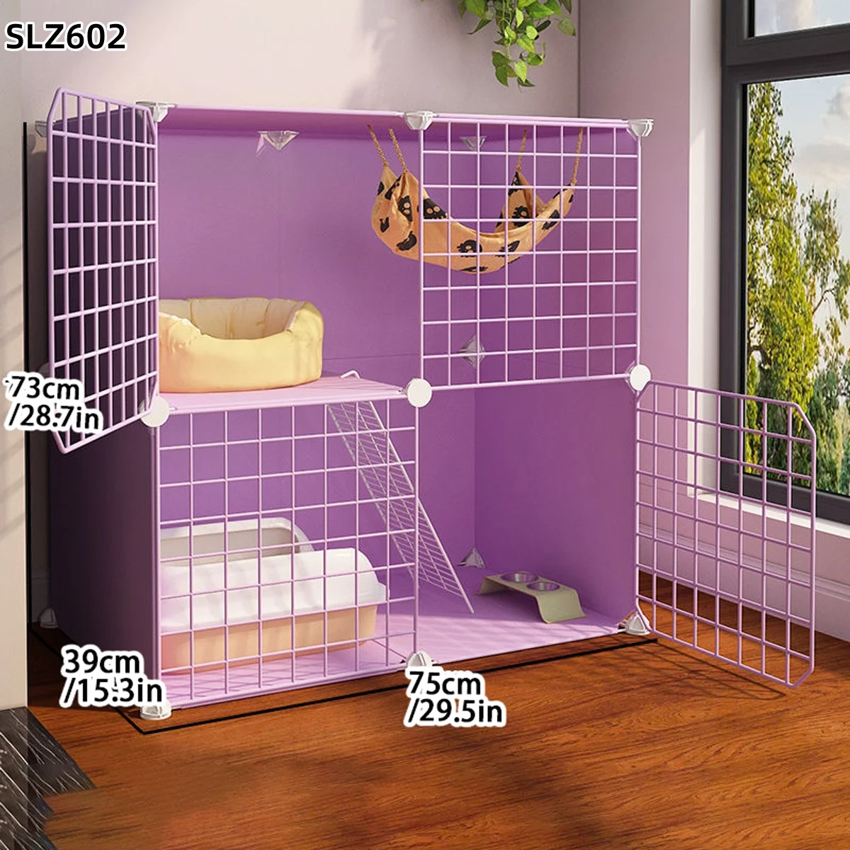 Cat Cage Household Kitten Villa Extra Large Free Space Encrypted Cattery Two or Three Layers Small Cat House Indoor Nest