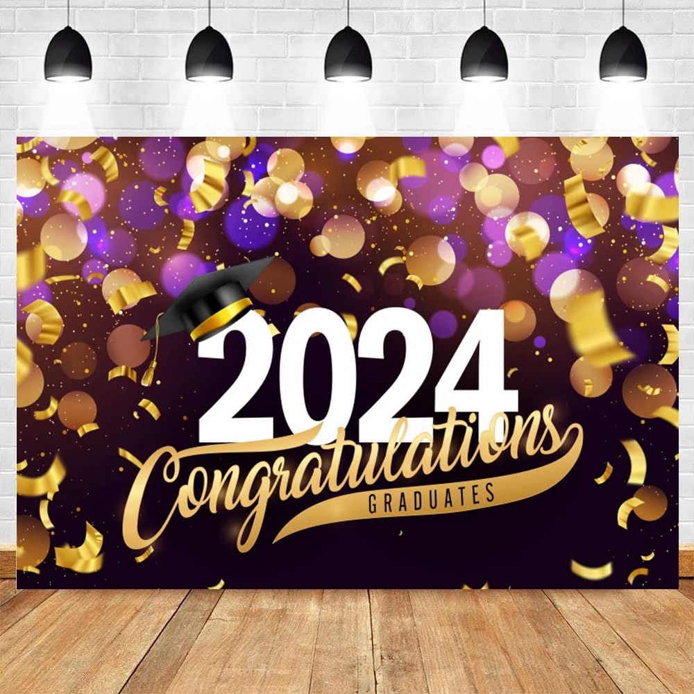 Happy Graduation Photography Backdrop Class of 2024 Congrats Grad Prom Party Congratulations Graduates Photo Background Decor