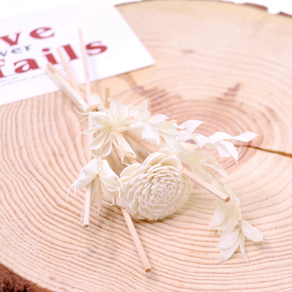 8Pcs Dried Flowers Aromatic Rattan Diffuser Replacement Stick Wood Rattan Through Flowers Diffusers reed diffuser stick wood scent diffuser aroma diffuser sticks fragrance diffuser refill stick