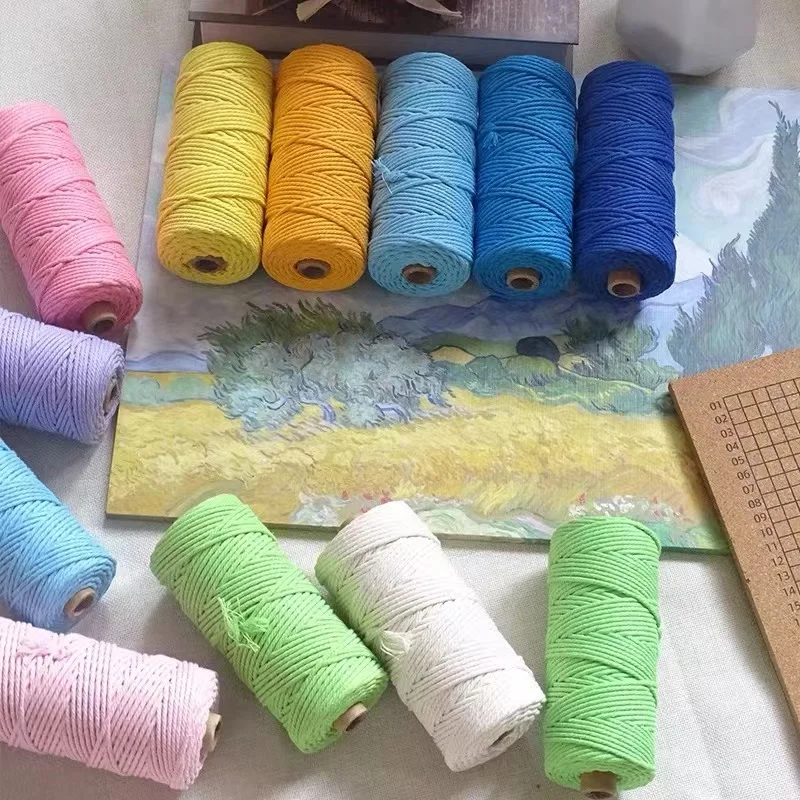 2.5mm 100M Macaroon Macrame Cord Rope Cotton Twine Thread String Crafts DIY Sewing Handmade Bohemia Wedding Party macrame cord
