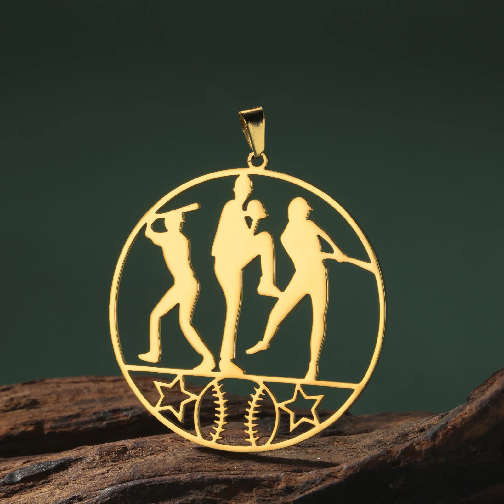 

Baseball Sports Round Charms For Jewelry Making Stainless Steel Women Men Diy Necklaces Key Chains Pendant Accessories Wholesale
