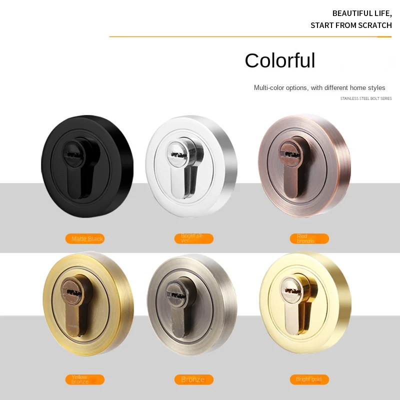 Zinc alloy double-sided invisible door lock with body key Secret bathroom balcony silent door lock barn door lock
