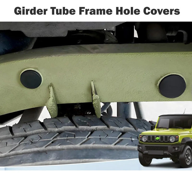 Tail Pipe Cover 8pcs Girder Tube Frame Hole Cover ABS Waterproof Classis Plugs Tube Hole Caps Cover for Suzuki Jimny Serria JB64 JB74