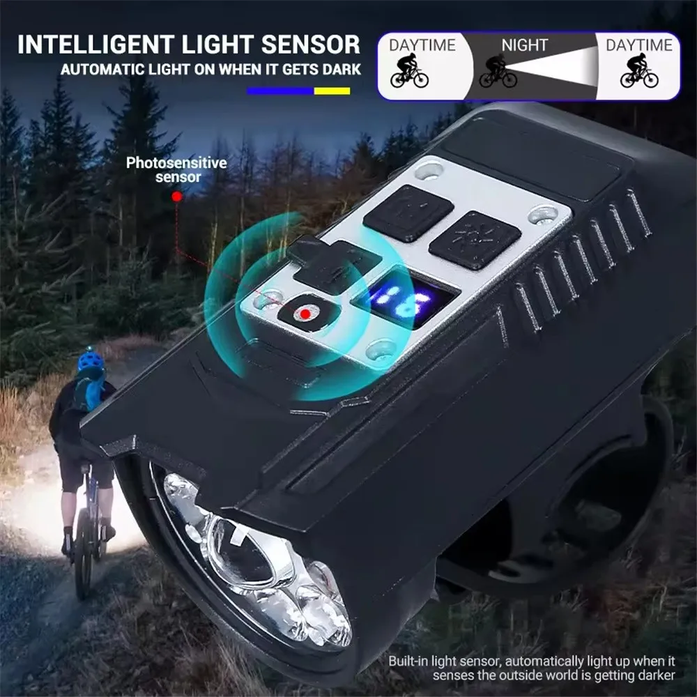 FGCLSY 9 LED 자전거 헤드라이트 USB 충전식 자전거 램프 슈퍼 밝은 핸들바 조명 야외 방수 사이클링 전조등