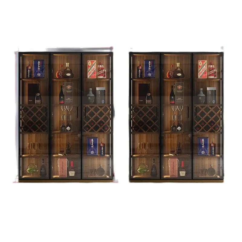 3 Doors + 3 Doors With Light Highend Wine Modern Minimalist