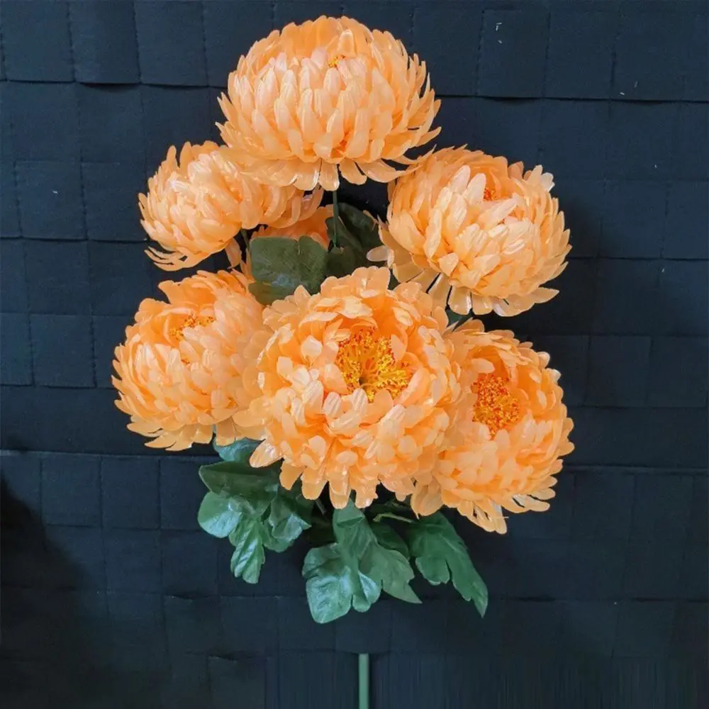 7-köpfiges Kunstblumenarrangement aus Seide, Chrysanthemenstrauß, DIY-Blumenbedarf, künstliche Blumen, Fotografie-Requisiten – Detail 9