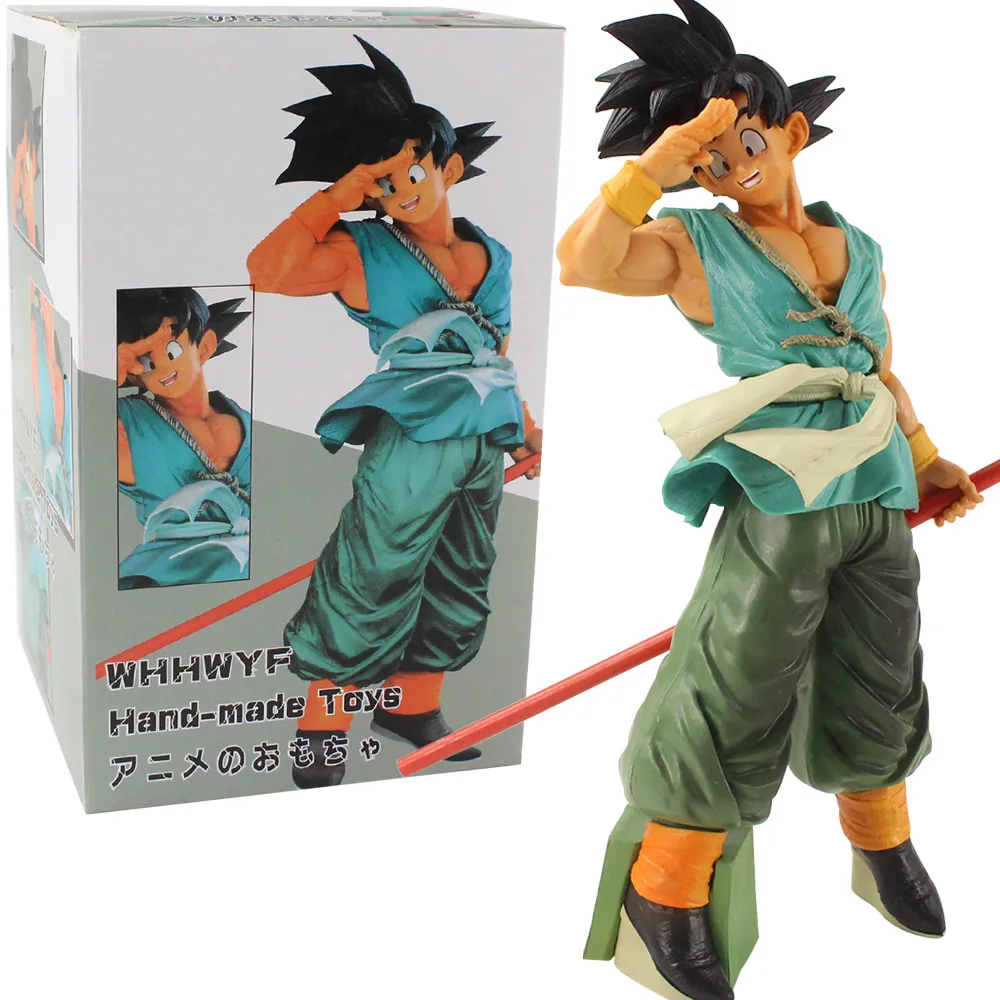 Аниме Супер сайян Сон Гоку с палочкой и синей одеждой Bandai Dragon Ball Z DBZ экшн-фигурка