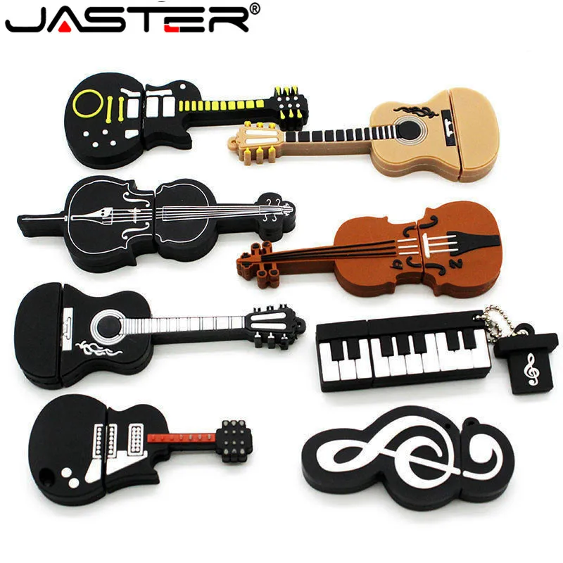 thumbnail image 1 of Memoria USB JASTER con 8 estilos de instrumentos musicales, modelo Pendrive de 4 GB, 8 GB, 16 GB, 32 GB, 64 GB y 128 GB, para violín, piano y guitarra, 1 of 5