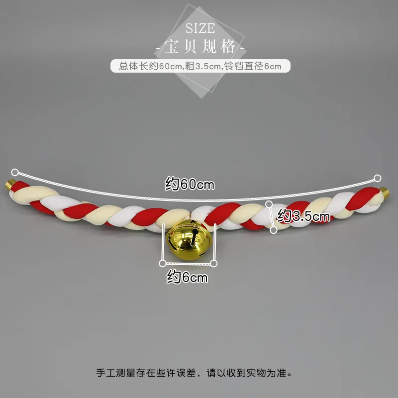 Christmas Braided Choker Necklace Man Women Halloween Party Animal Cosplay Prop Cotton Rope Bell Collar Festival Accessory